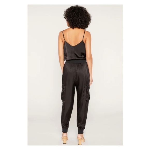 CINQ A SEPT Amia Twill Elastic Waist Jumpsuit Navy Blue Medium Cinq a Sept - Picture 2 of 7